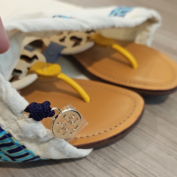Tory Burch Tan and Yellow Miller Sandals - Picture 7 of 7